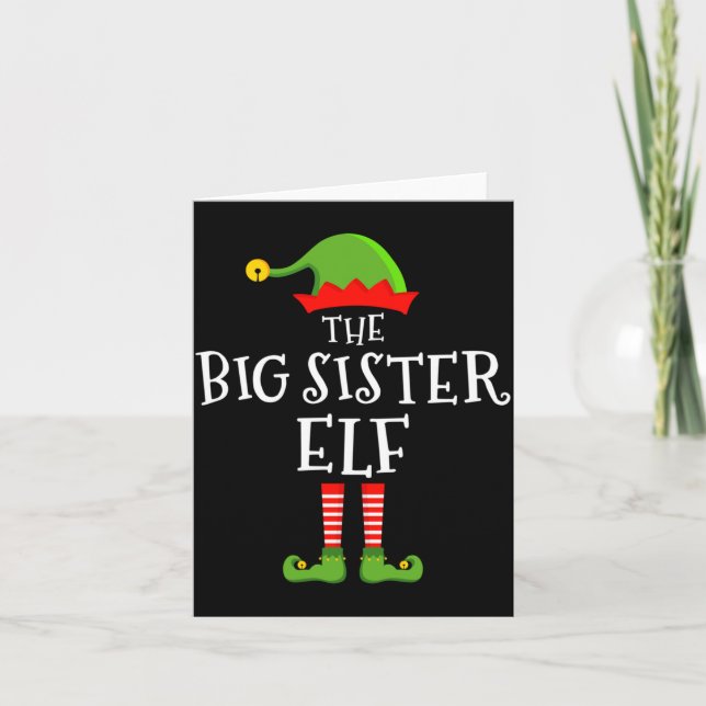 Carte The Big Sister Elf Funny Christmas Matching Family (Devant)