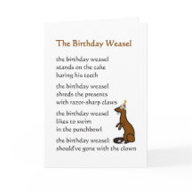 The Birthday Weasel - un poème d'anniversaire amus