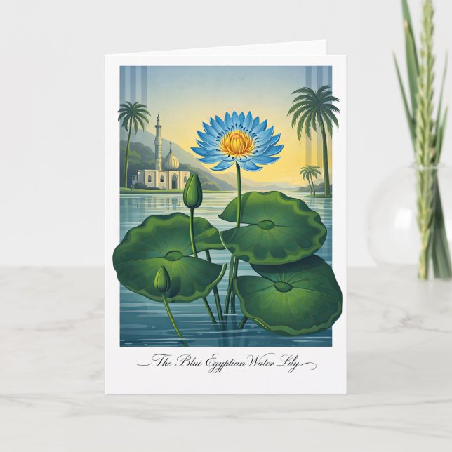 Carte The Blue Egyptian Water Lily — Modern Botanical Re (Devant)