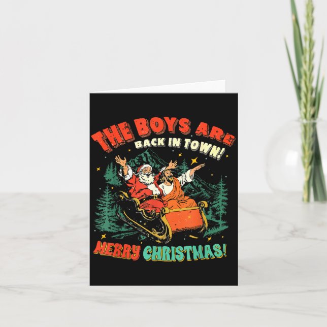 Carte The Boys Are Back In Town Christmas Christian Sant (Devant)