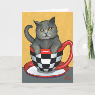 CARTE THÉ CHAT GRIS FIN
