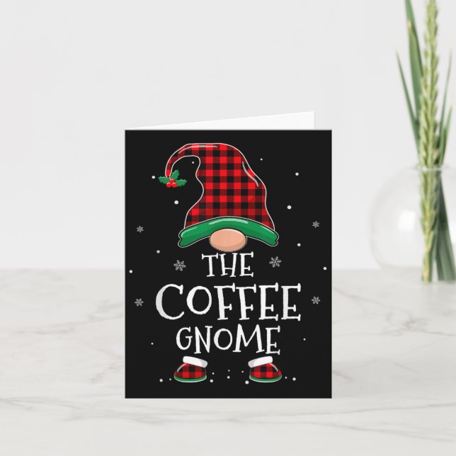 Carte The Coffee Gnome Xmas Family Matching Plaid Christ (Devant)