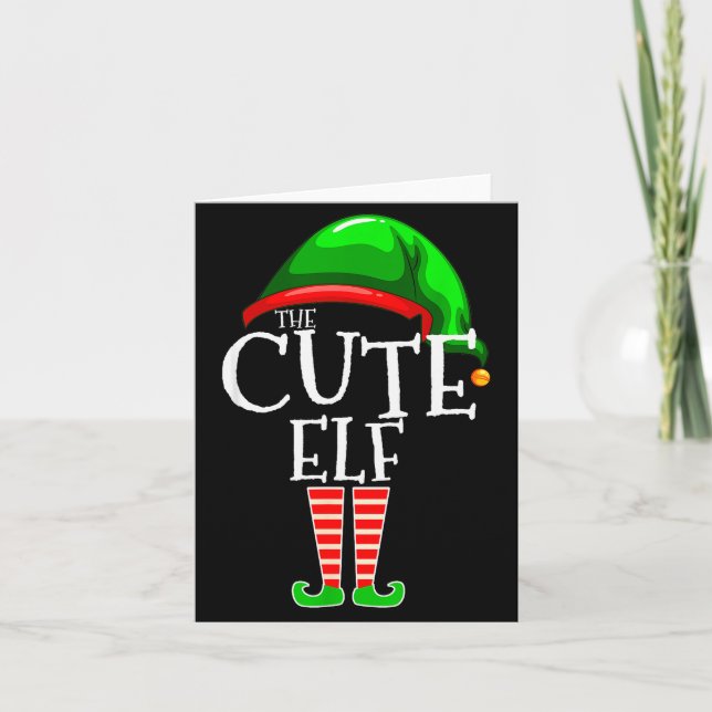 Carte The Cute Elf Group Matching Family Christmas  (Devant)