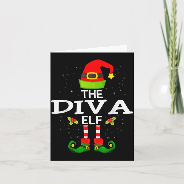 Carte The Diva Elf Christmas Family Matching Pajama  (Devant)