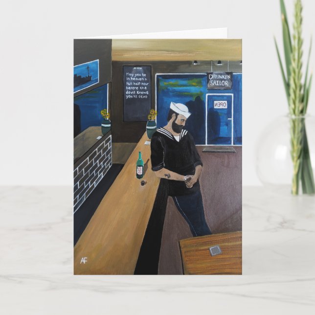 Carte The Drunken Sailor Painting by Alfred Fox (Devant)