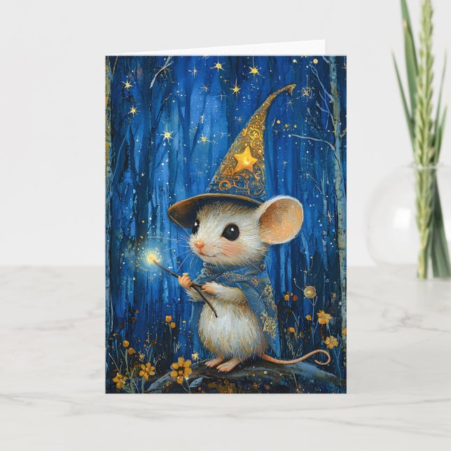 Carte The Enchanted Magician Mouse Fantasy Art (Devant)