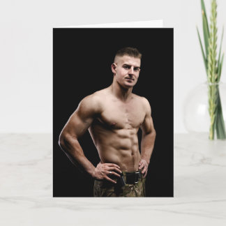 Carte The Epitome of Strength Hot Guy Greetings Card