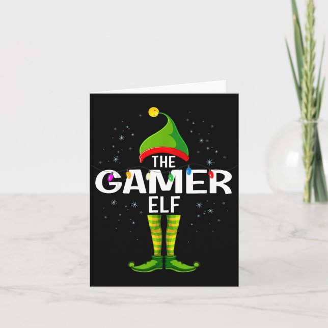 Carte The Gamer Elf Christmas Group Family Pajama  (Devant)