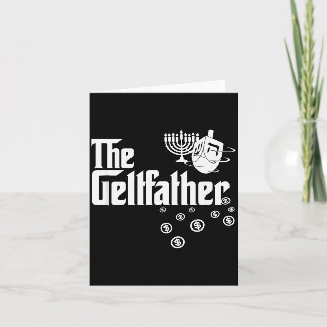 Carte The Geltfather Hanukkah Gelt Dreidel Jewish Dad Me (Devant)