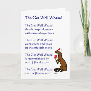 Carte The Get Well Weasel - un poème amusant