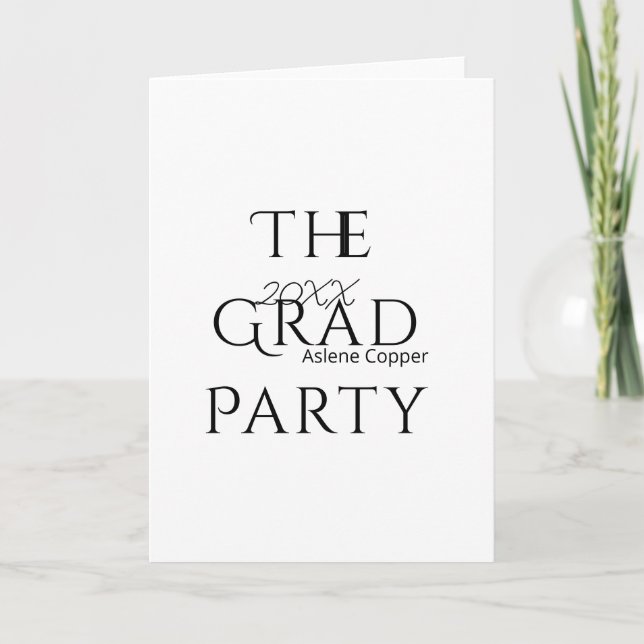 Carte The grad party name 20XX bold letter graduatsimple (Devant)