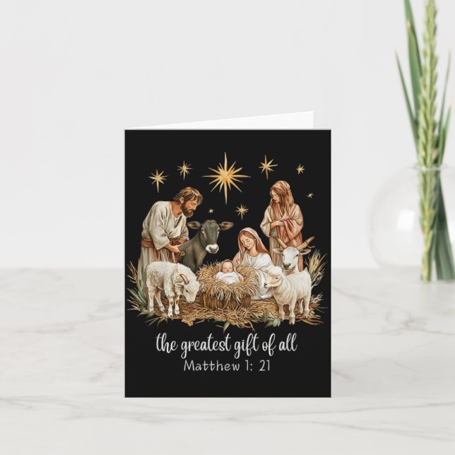 Carte The Greatest For All Christmas Nativity Jesus Chri (Devant)