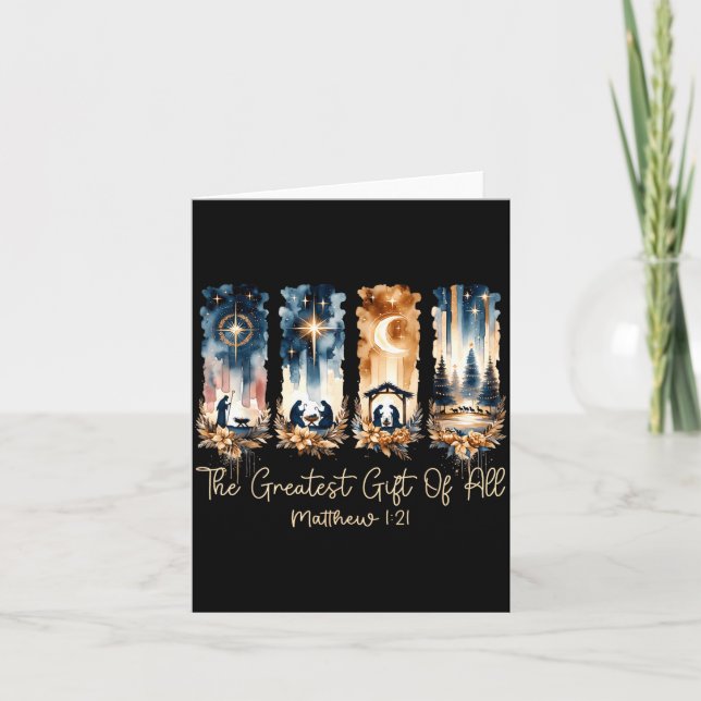 Carte The Greatest Gift For All Christmas Nativity Jesus (Devant)