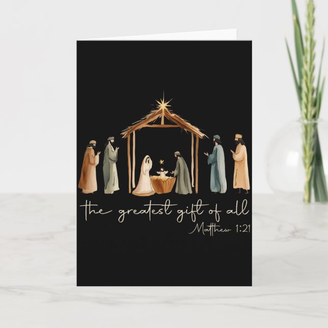 Carte The Greatest Gift For All Christmas Nativity Jesus (Devant)
