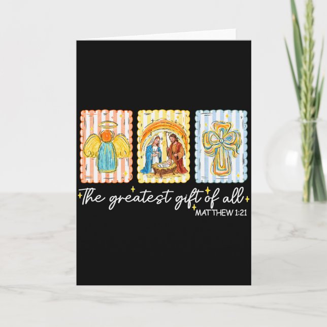 Carte The Greatest Gift For All Christmas Nativity Jesus (Devant)