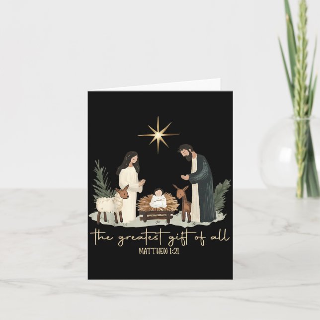 Carte The Greatest Gift Of All Jesus Christian Holiday C (Devant)