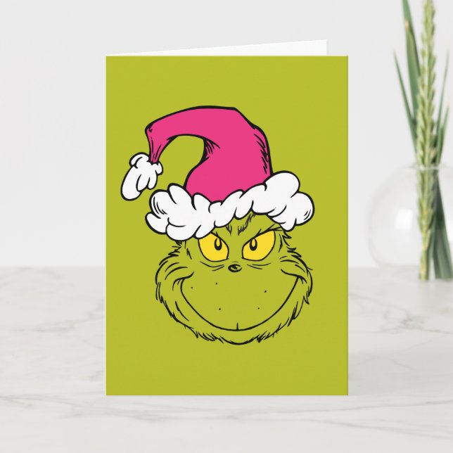 Carte The Grinch in Pink Santa Hat (Devant)