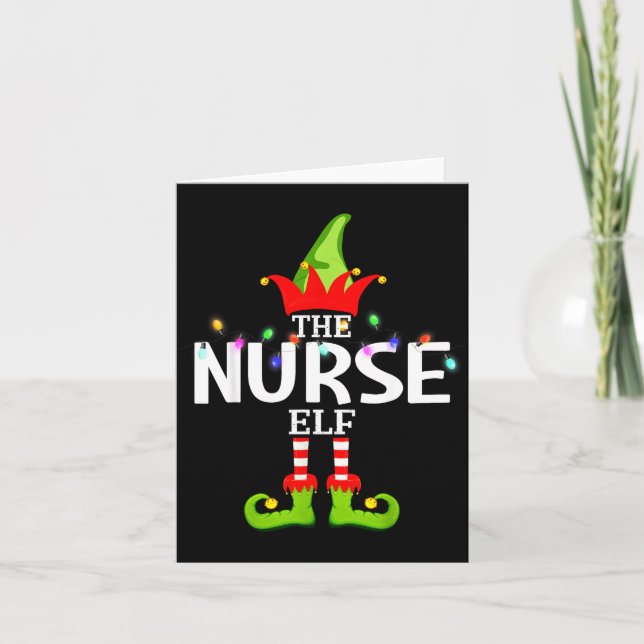 Carte The Nurse Elf Christmas Matching Pajamas  (Devant)
