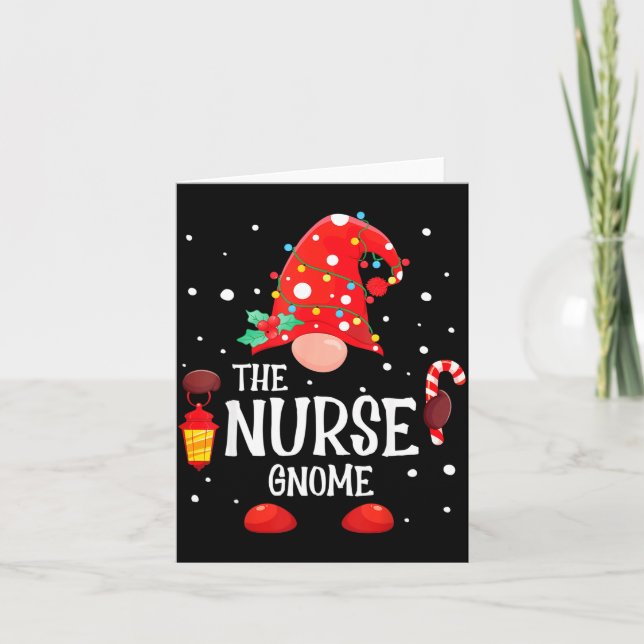 Carte The Nurse Gnome Matching Family Christmas Gnome Pa (Devant)
