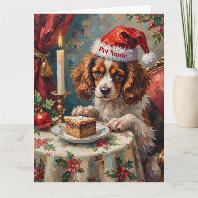 Carte Thé party Cavalier King Charles autour du pudding  (Devant)