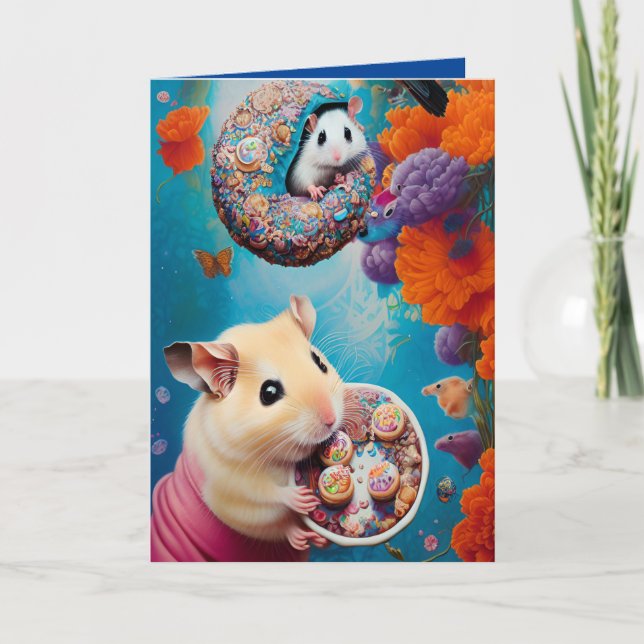 Carte Thé Party la plus mignonne avec des donuts de hams (Devant)