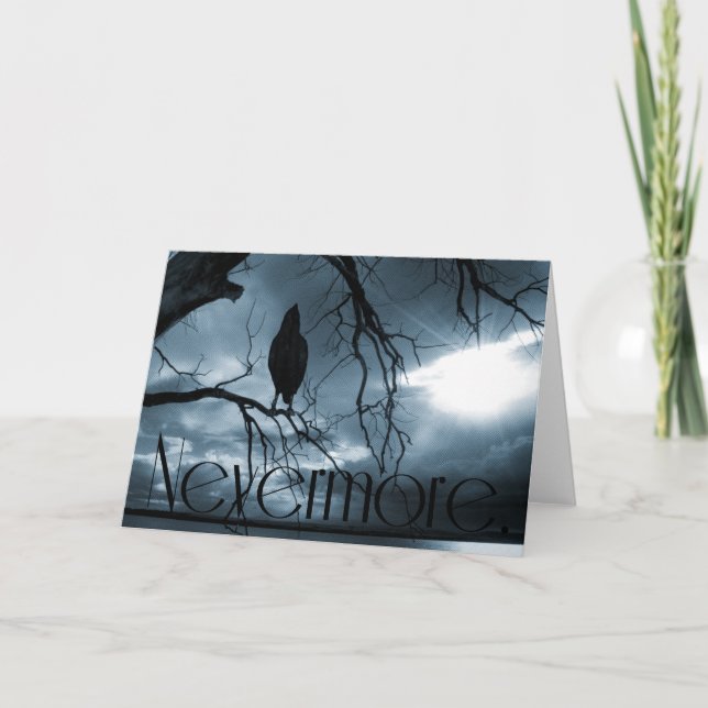 Carte The Raven - Nevermore Sunbeams & Tree Blue (Devant)