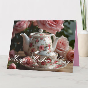 Carte Thé Rose de chou rose