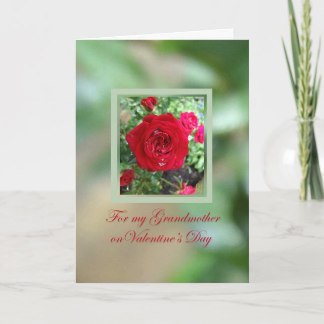 Carte Thé Rose grand-mère Valentine (Devant)