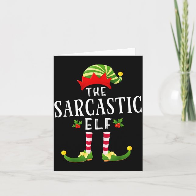 Carte The Sarcastic Elf Christmas Matching Pajama  (Devant)