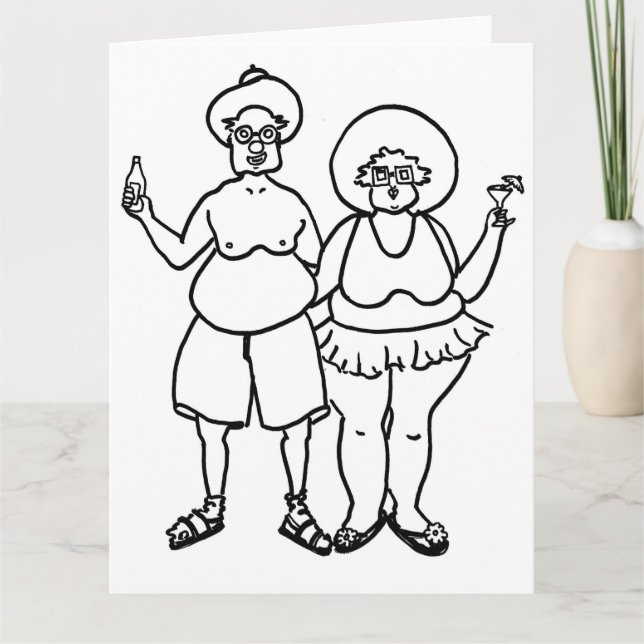 Carte The Tourists Big Colouring Card Chubby Art Cartoon (Devant)