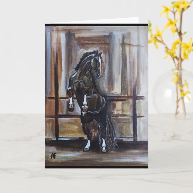 Carte The Wild Horse Painting by Alfred Fox (Fleur jaune)