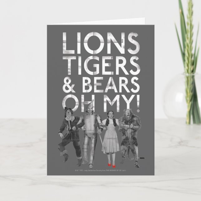 Carte The Wizard Of Oz™ | Lions Tigers & Bears Oh My! (Devant)