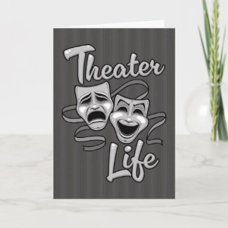 Carte Théâtre Vie Comédie et masques de tragédie