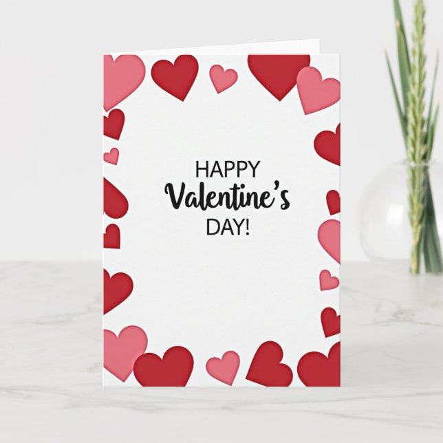 Carte thématique Saint-Valentin en forme de cœur (Devant)