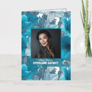 Carte Thème Amaryllis Cadeau d'anniversaire surprise pou