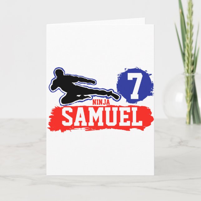 Carte Thème Arts Martiaux Ninja Warrior Anniversaire Gar (Devant)
