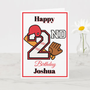 Carte Thème Baseball Happy 2e Sport Voeux d'anniversaire