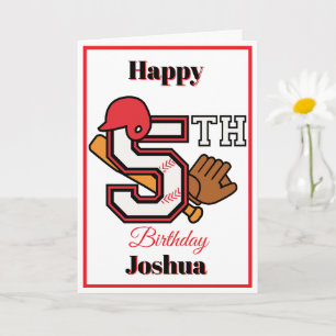 Carte Thème Baseball Happy 5th Sport Anniversaire Saluta