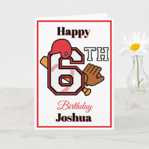 Carte Thème Baseball Happy 6th Sport Anniversaire Saluta