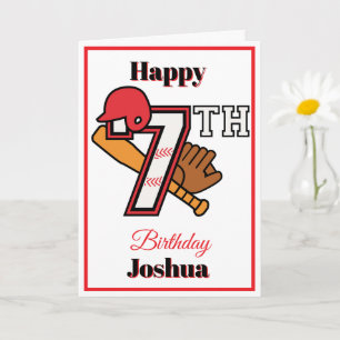Carte Thème Baseball Happy 7th Sport Anniversaire Saluta