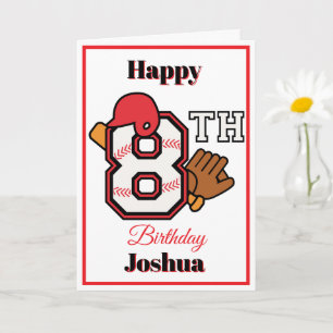 Carte Thème Baseball Happy 8th Sport Anniversaire Saluta