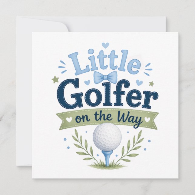 Carte thème bébé garçon golf  (Devant)