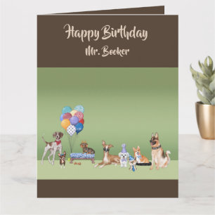 Carte Thème Chien Personnalisé Joyeux Anniversaire Perso