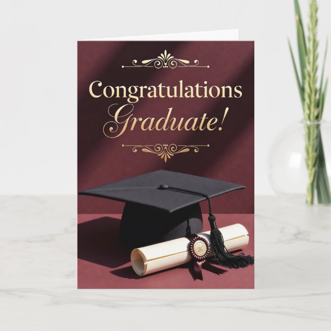 Carte Thème classique de cérémonie de remise des diplôme (Devant)