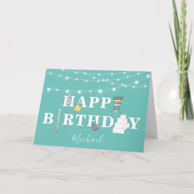 Carte Thème Covid personnalisé Unisex Anniversaire (Devant)