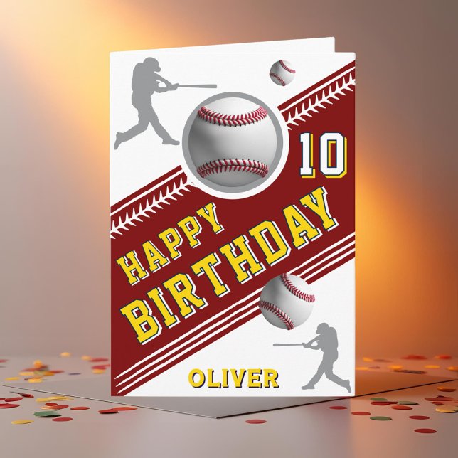 Carte Thème d'anniversaire de joueur de baseball de base (Créateur téléchargé)