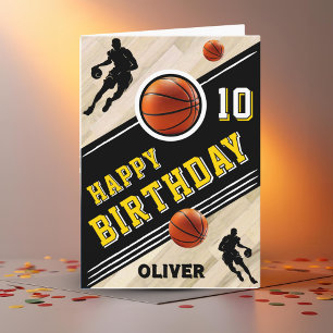 Carte Thème d'anniversaire Joueur de Basket-ball Moderne