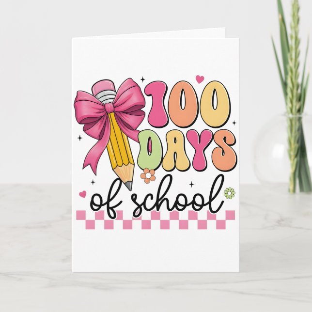 Carte Thème de classeur de crayon de 100 jours d'école m (Devant)