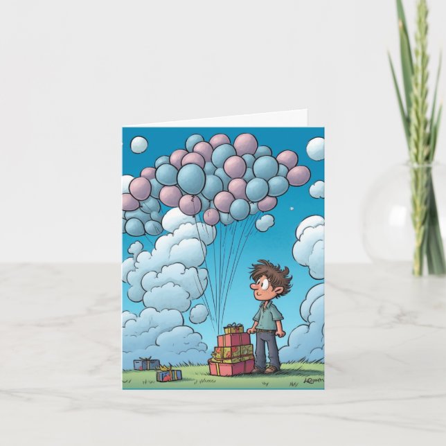 Carte Thème de fête, ballon, anniversaire (Devant)
