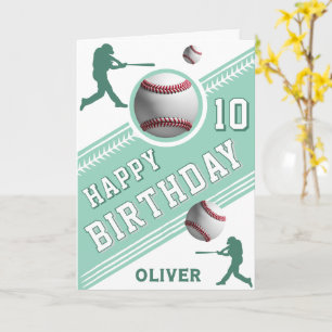 Carte Thème de fête d'anniversaire de joueur de baseball